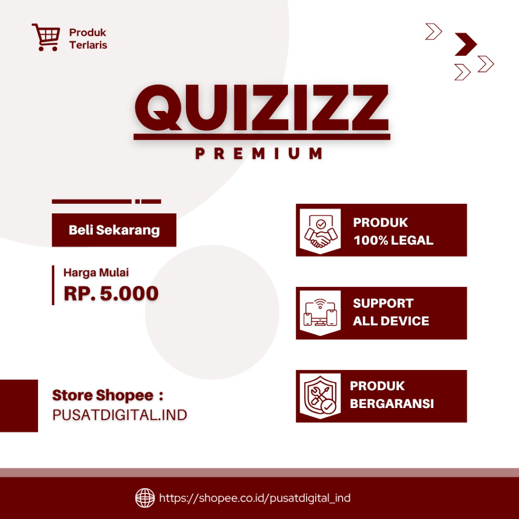 QUIZIZZ  PREMIUM 7 HARI BISA SAMPAI 500 PESERTA & SIAP PAKAI