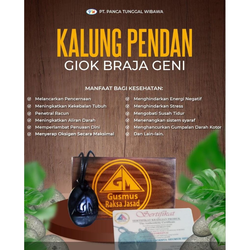 kalung pendant Wulung gm/ giok brajageni