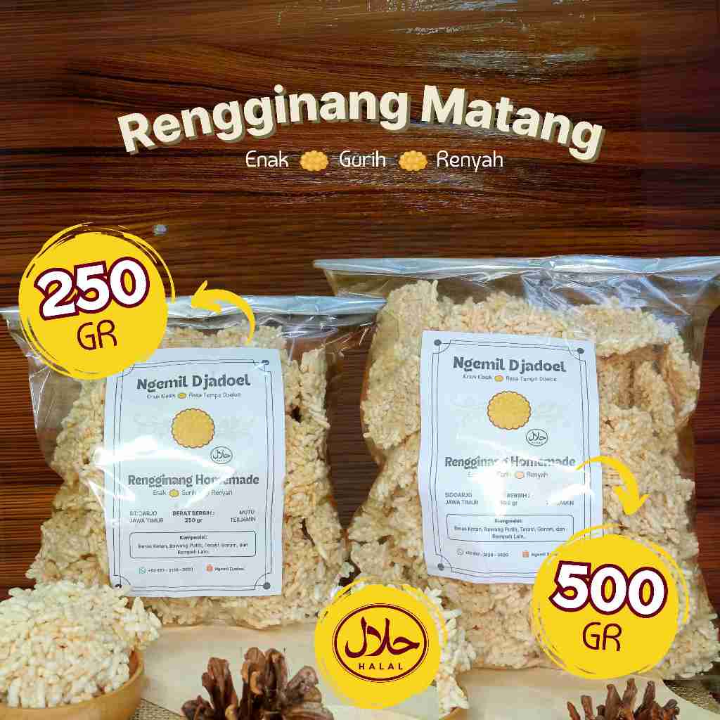 

Rengginang Matang 500 Gram 250 Gram Homemade Ketan Asli Terasi Udang Gurih Renyah Cemilan Sidoarjo