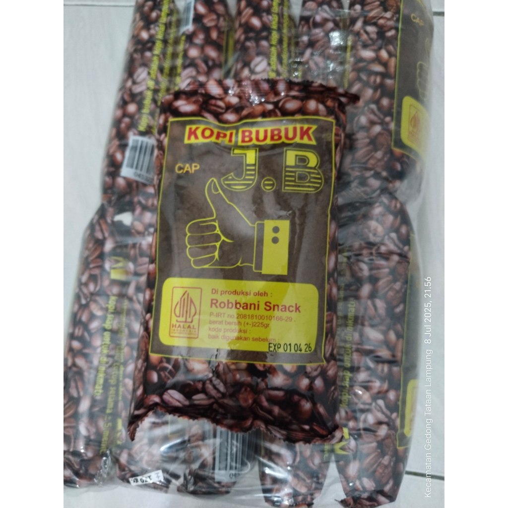

Kopi Lampung Jempol Baru 225gr Robusta J.B Pack isi 10 pcs harga Grosir