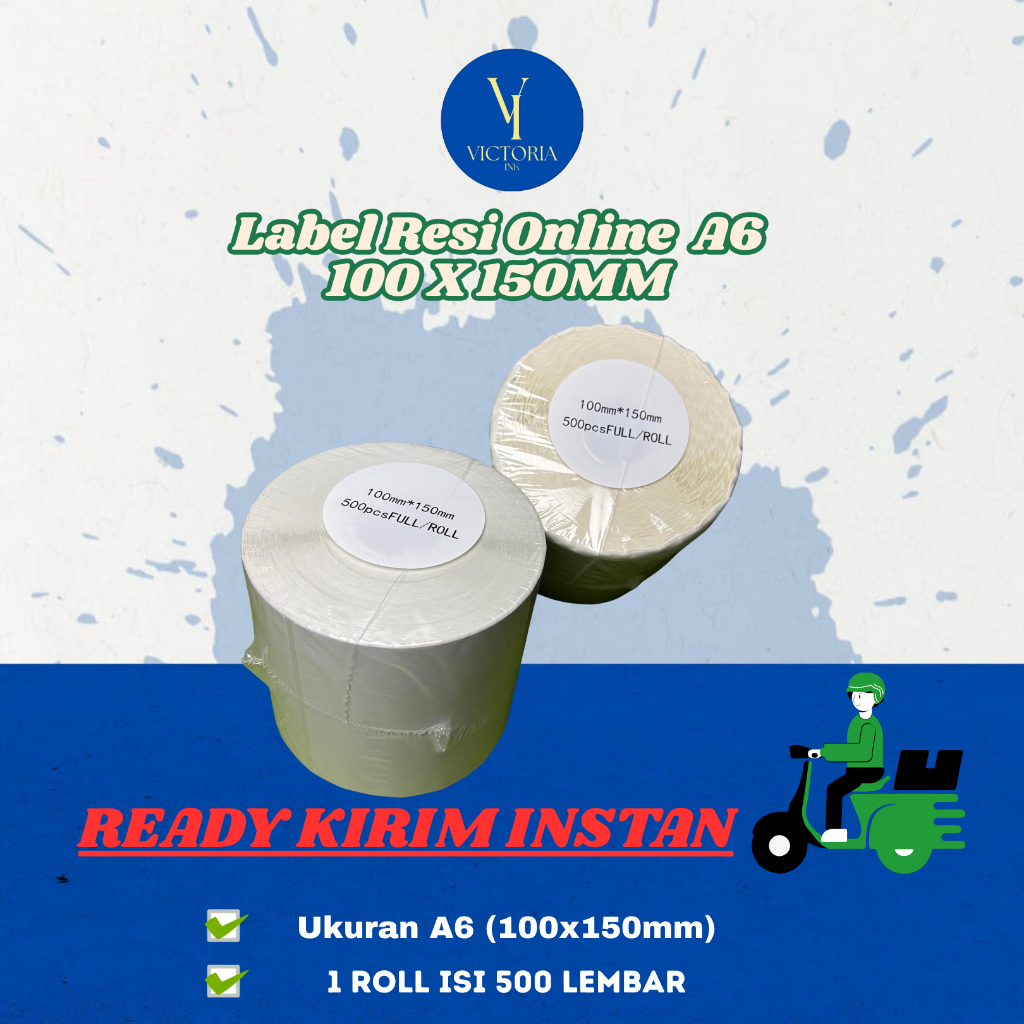 

1 Dus 100x150 Direct Thermal Stiker 100x150 Label Resi Online A6 100x150mm isi 500 Lembar Kirim Instan