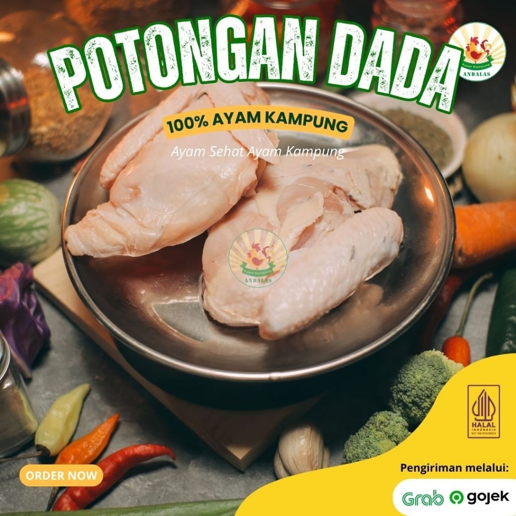 

Potongan Dada Ayam Kampung Andalas 300g
