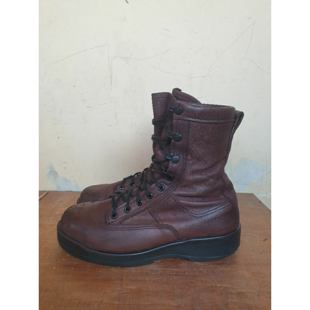 Sepatu Boots Military Tactical Army Belleville USA Safety Boot Steel Toe Combat Vintage Brown