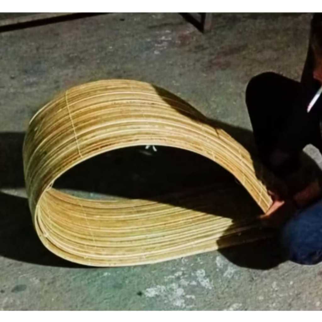 Tirai Krey Outdoor Tirai Gulung (Asli Rotan Lunjung) 2X2Meter Lengkap Tali Dan Kerekan