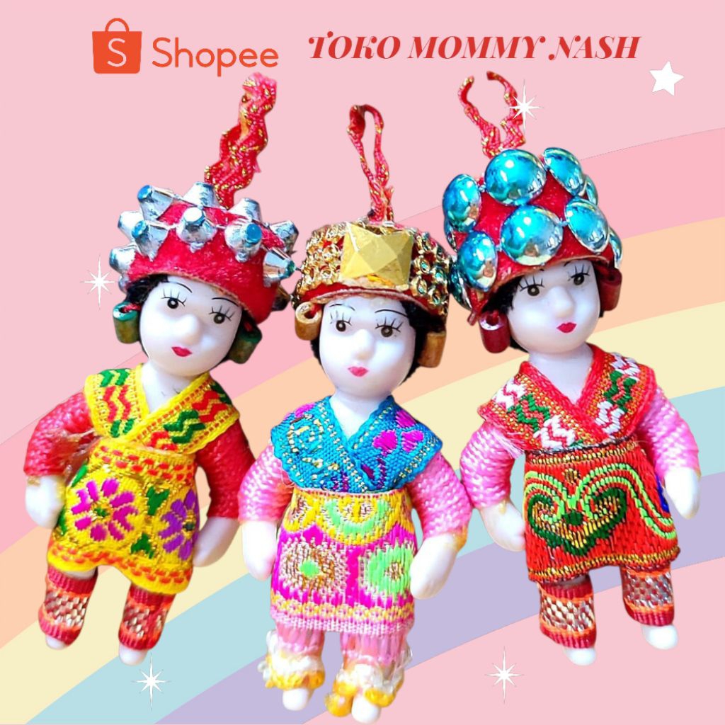 GANTUNGAN KUNCI BONEKA LUCU BAJU TRADISIONAL SOVENIR DARI THAILAND & MYANMAR