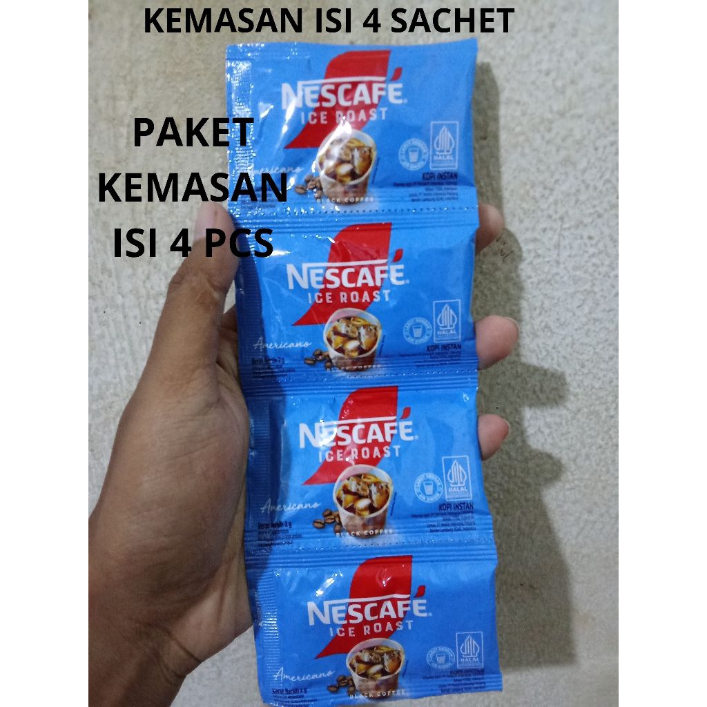 

NESCAFE ICE ROAS KOPI AMERICANO KOPI HITAM INSTAN KEMASAN ISI 4 SACHET