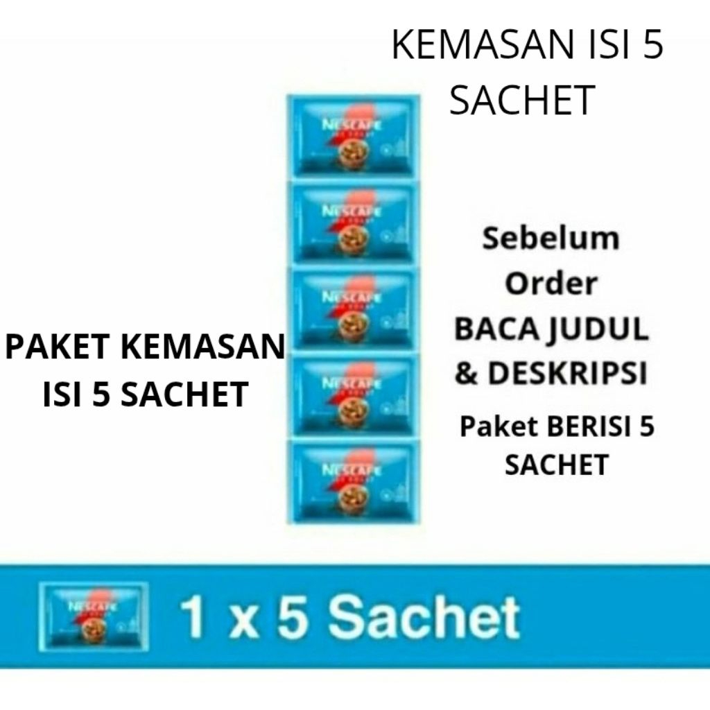 

NESCAFE ICE ROAS KOPI AMERICANO KOPI HITAM INSTAN KEMASAN ISI 5 SACHET