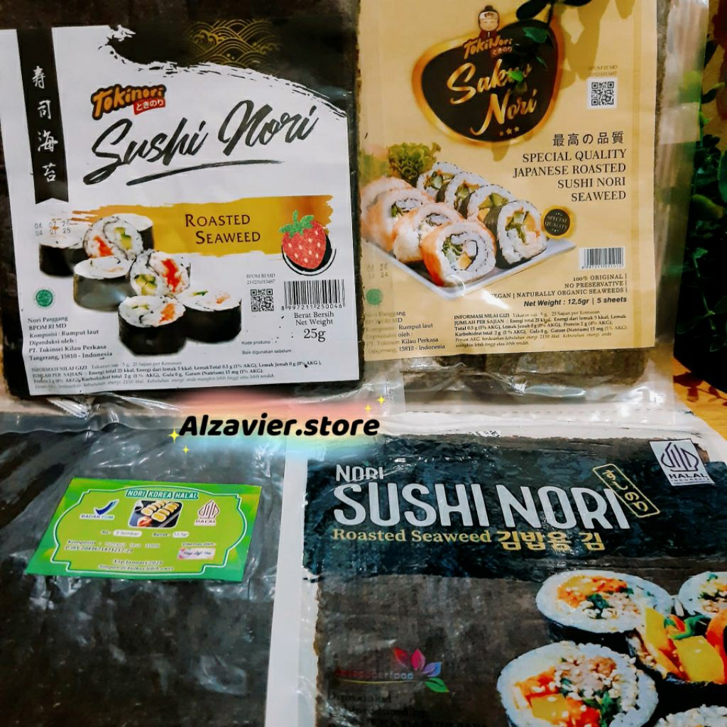 

Nori Sushi isi 50 Lembar sushi nori java tokinori sakao rumput laut kering dry seaweed halal