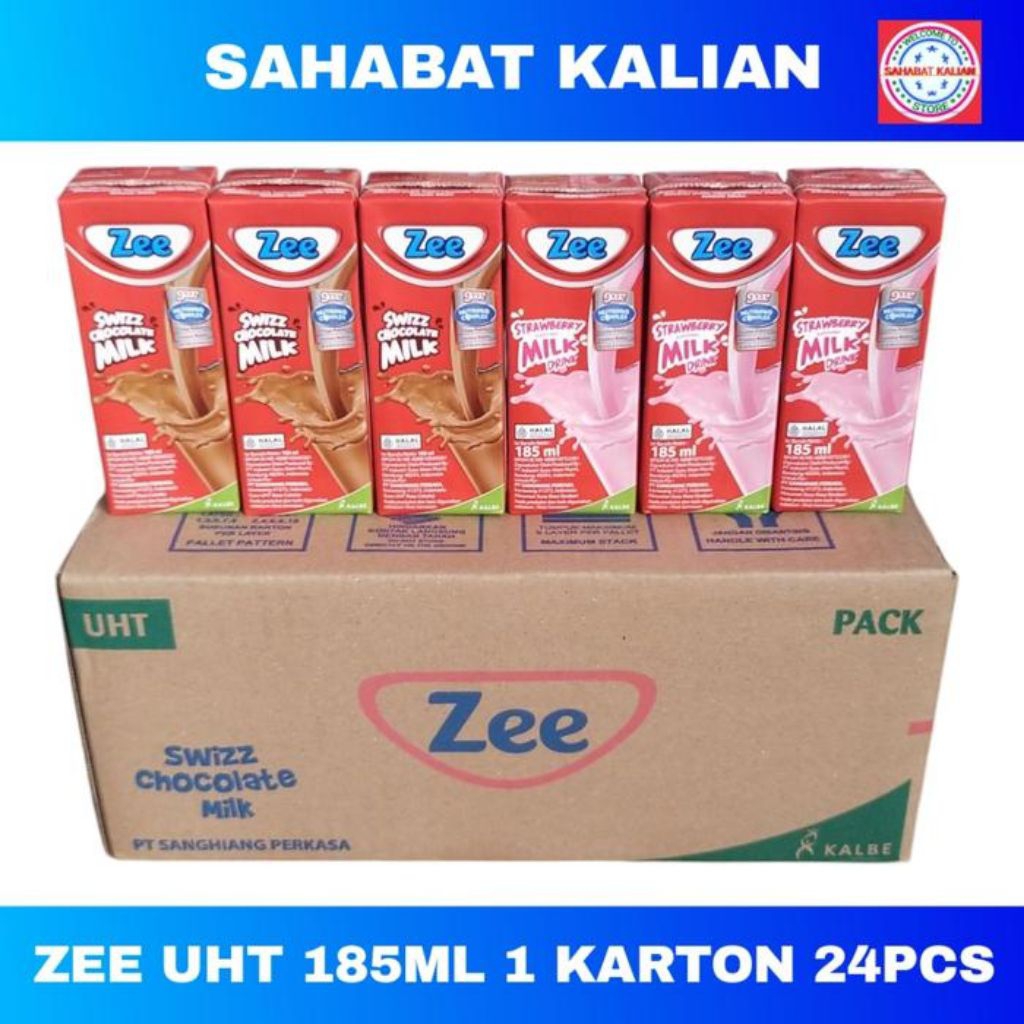 

Susu UHT Kalbe Zee Up&Go. Coklat dan Strawberi. Nutrisi untuk Anak tambah Tinggi dan Aktif. 1 dus isi 24 Pcs