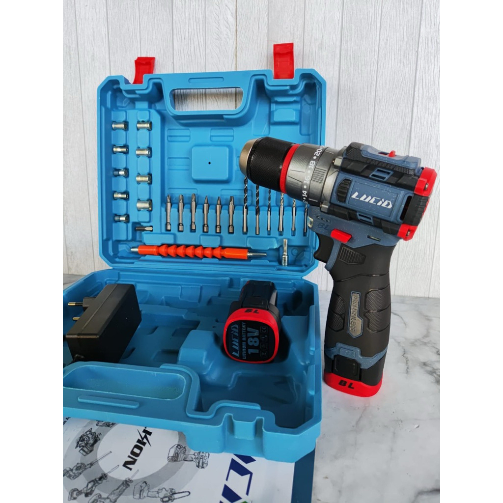 Lucid Lx50 Cordless Drill Mesin Bor Baterai 13mm 18volt 2.0Ah 2Baterai Lucid lx-50