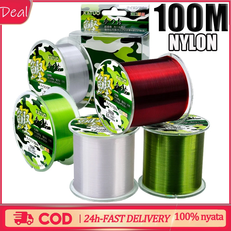 Senar Pancing Jerman Fishing Line Nilon 100m Pancing Laut Kuat Anti Keriting Senar