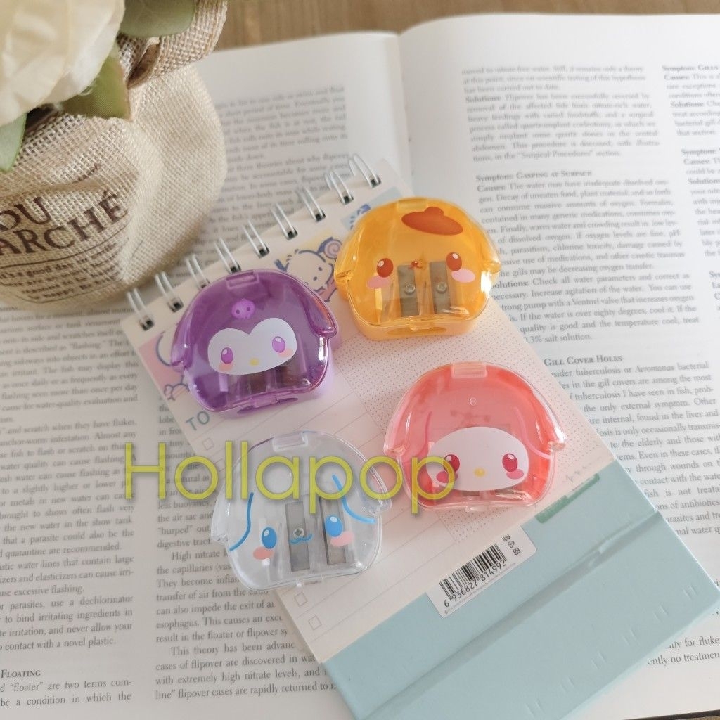 

HOP Rautan serutan pencil 2 lubang Kuromi My Melody Cinnamoroll Pompompurin transparan