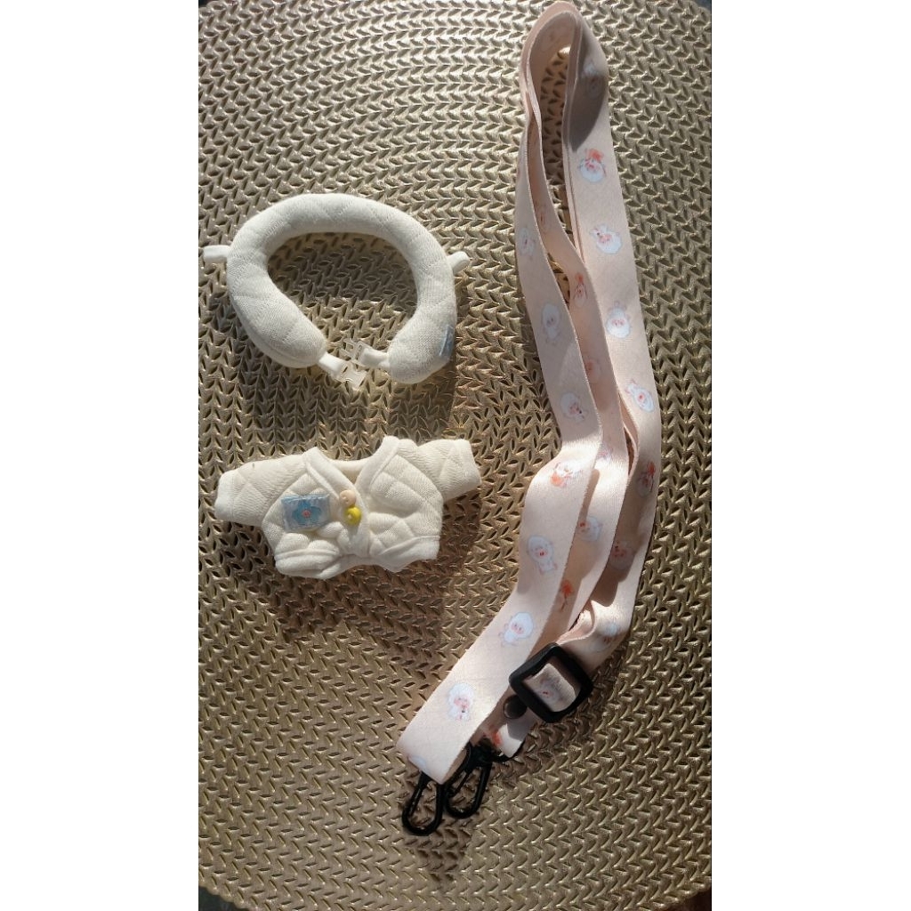 [READY] Doll Clothes Baju Boneka Pink Cream Blue White Pajamas Piyama Jumpsuit with Strap Gantungan 