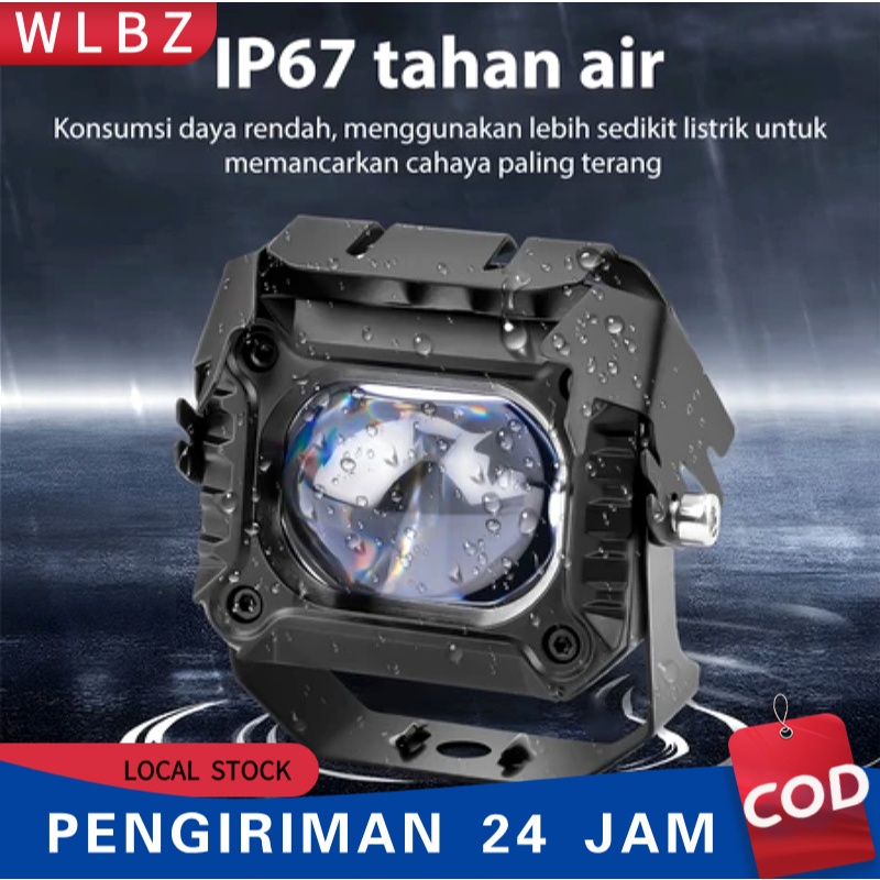 Lampu Tembak LED 4D Laser D6K Kotak 2 Warna   Putih Kuning 40 Watt/Universal 24V 12A  High Low Hi Lo