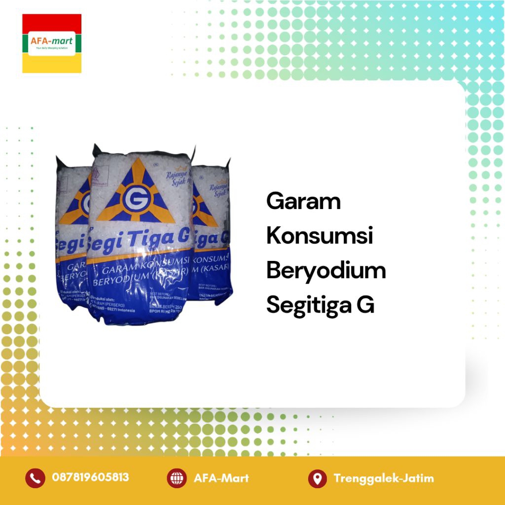 

Garam Konsumsi Beryodium Kasar cap Segitiga G