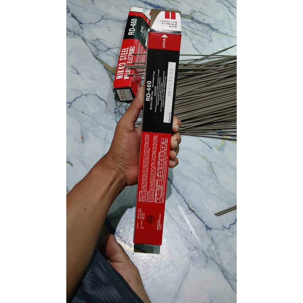 Nikko Steel Kawat Las RD-460 2mm isi 50pcs Listrik 2.0 x 300mm Murah Berkualitas untuk Penggunaan Li