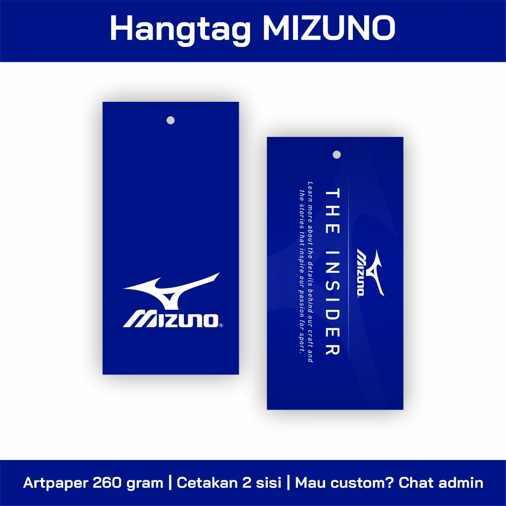 

Hangtag Mizuno // label sport mizuno // hangtag brand