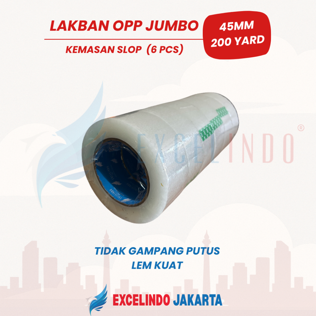 

(1 SLOP/ISI 6 BIJI) NAWA Lakban Jumbo 45mm x 200 yard REAL PREMIUM QUALITY