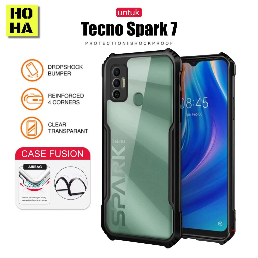 Case Tecno Spark 7 Pro / Spark 7 Case Fusion Shockproof Armor Slim Transparan