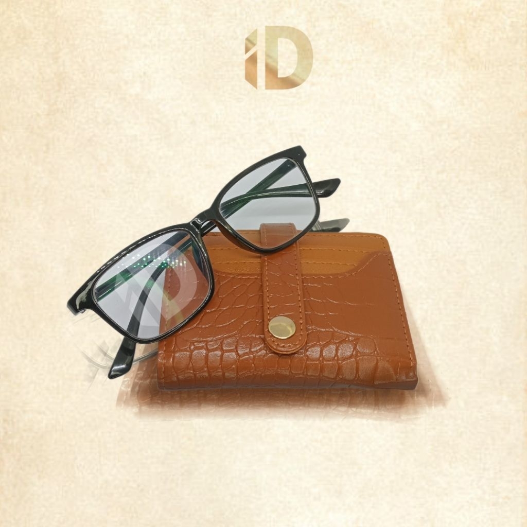 Dompet Lipat Wanita Aesthetic Model Croco - Bahan Premium, Muat Banyak Kartu, Lucu, Kecil, Elegan,