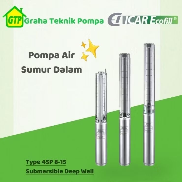 Icar Ecofill 4SP 8-15 Pompa Submersible Deep Well