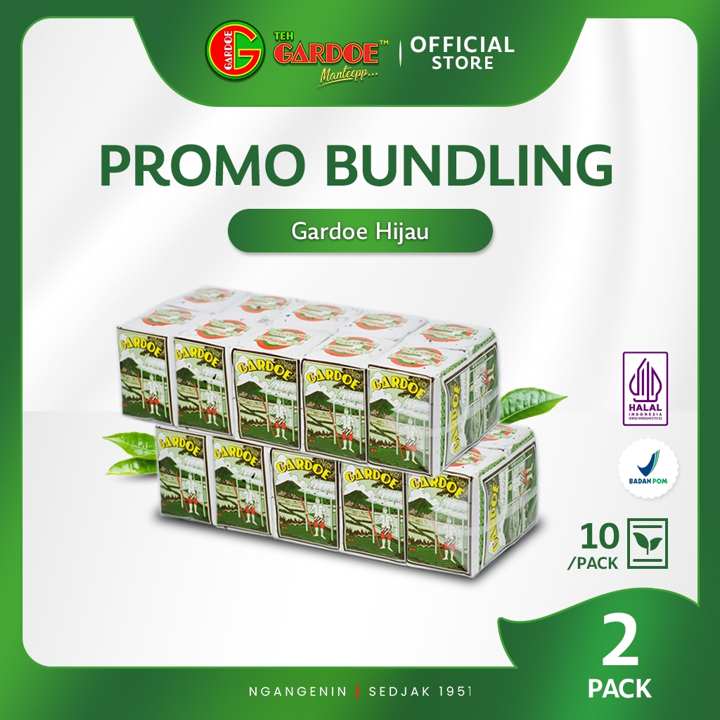 

(PROMO BUNDLING) Teh Gardoe Hijau 40 gr ( 1 Pack isi 10 Gecil ) x 2 pack - Teh Tubruk