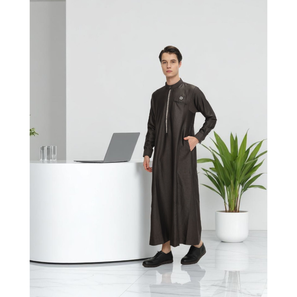 Doanda -  Jubah Pria Dewasa – Gamis Pria Muslim Premium Lengan Panjang Slim Fit Kekinian
