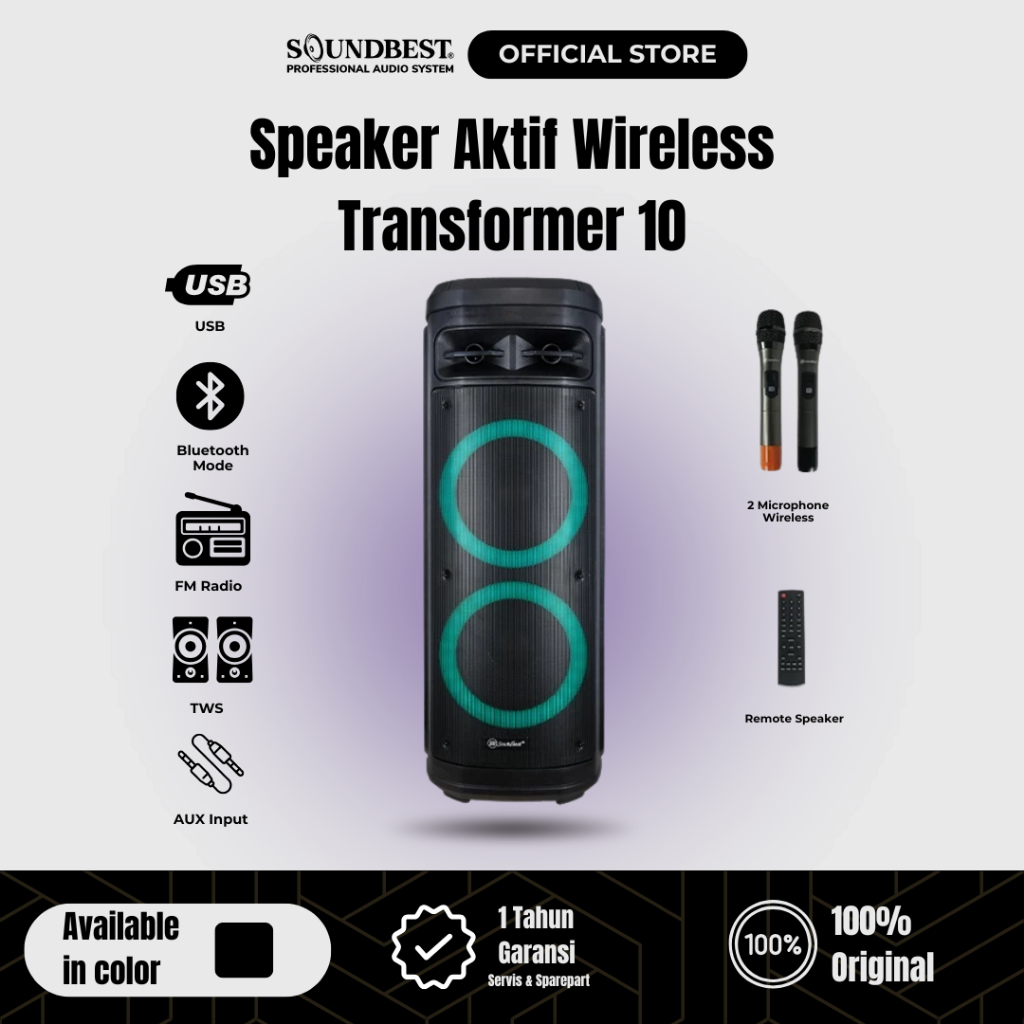 SOUNDBEST Speaker Aktif Wireless  Transformer 10 - Garansi Resmi