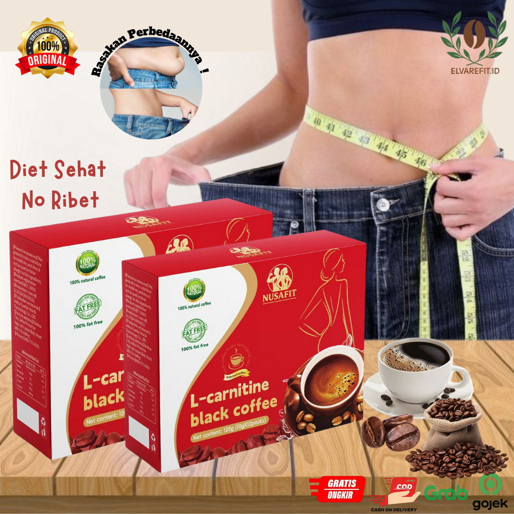 

[GRATIS ONGKIR + BISA COD ] L-CARNITINE BLACK COFFEE | Kopi Hitam Arabica Herbal Wanita Diet Instant Anti Ribet Pelangsing Tubuh Ideal Bakar Lemak Alami Aman Isi 12 Sachet/Kotak