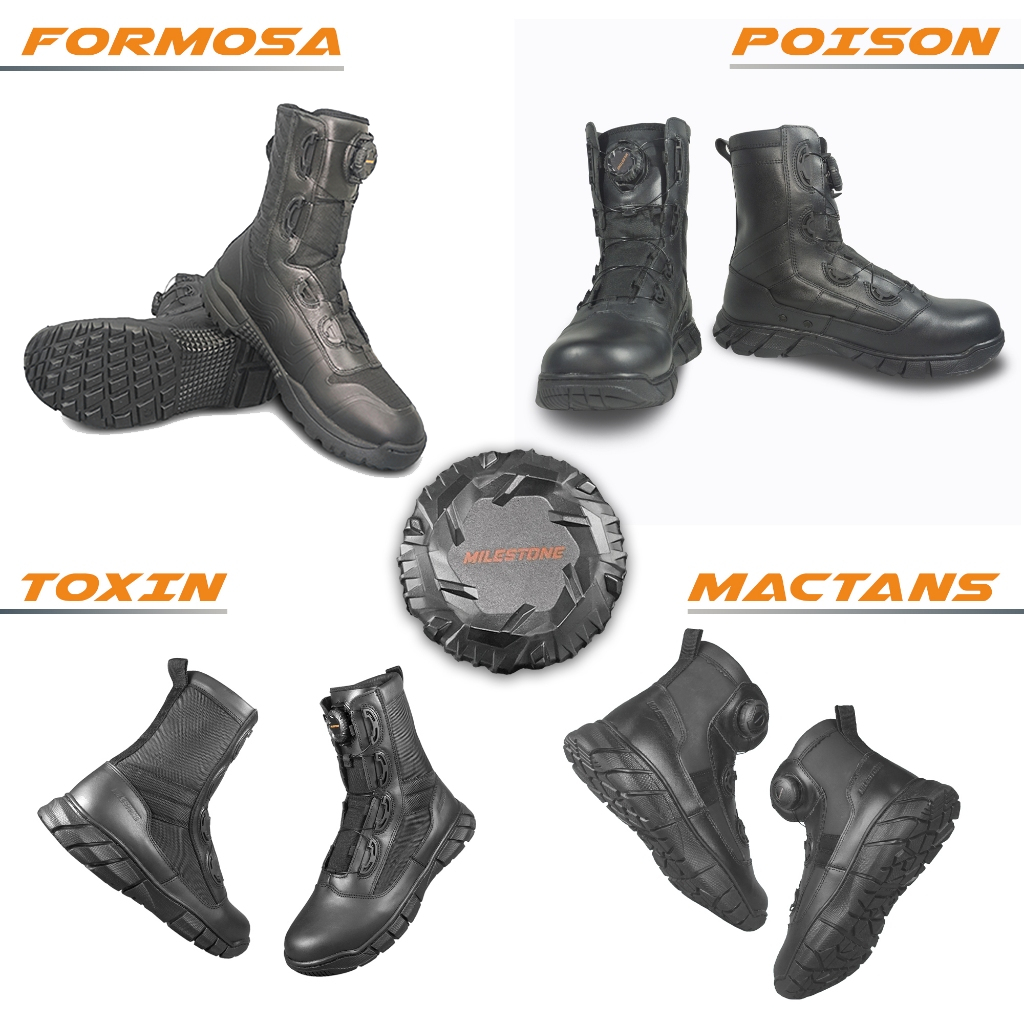 Sepatu PDL Tactical Tali Putar Taring Merk Milestone Standart Jatah TNI POLRI KEMHAN