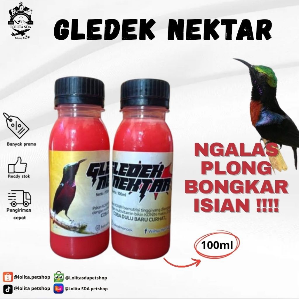 gledek nectar pakan konin / gledek nektar pakan burung konin