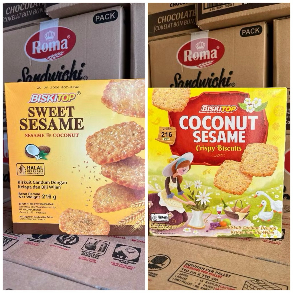 

Biskitop Sweet Sesame / Coconut Sesame 1 karton 219g x 10 pcs