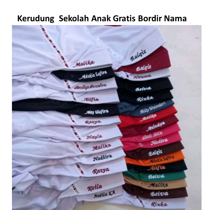 KERUDUNG SERAGAM SEKOLAH ANAK HIJAB ANAK COSTOME NAMA JILBAB SEKOLAH