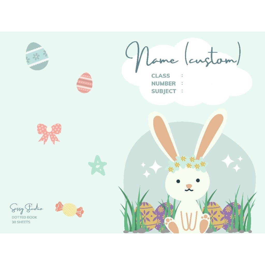 

SS | A5 NOTEBOOK BUKU TULIS SEKOLAH CUSTOM NAMA 30 LEMBAR – Tema Rabbit | Line/Grid/Dotted | BISA SATUAN
