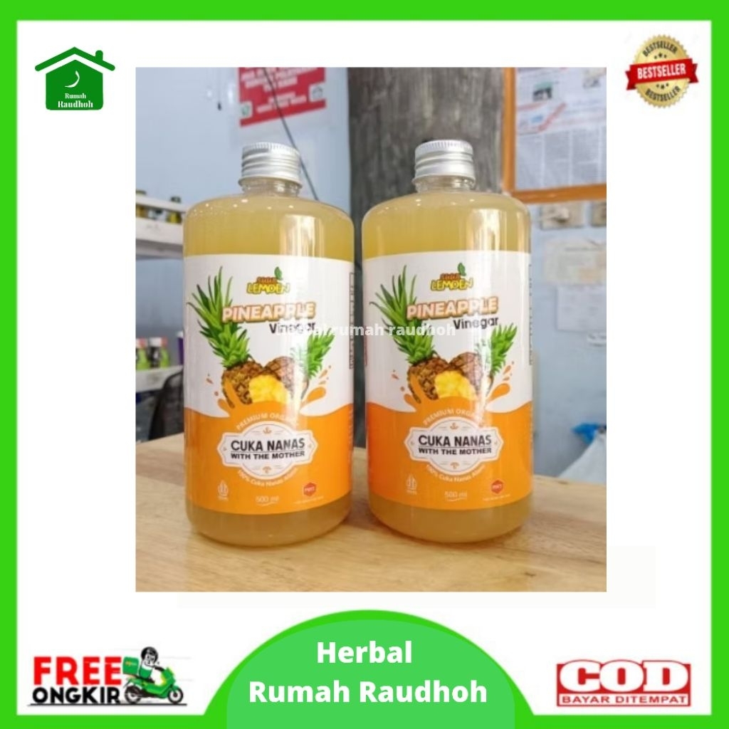 

CUKA NENAS 500 ML ORIGINAL WITH MOTHER SUUR LEMOEN - CUKA NENAS ORGANIK MURNI TANPA CAMPURAN
