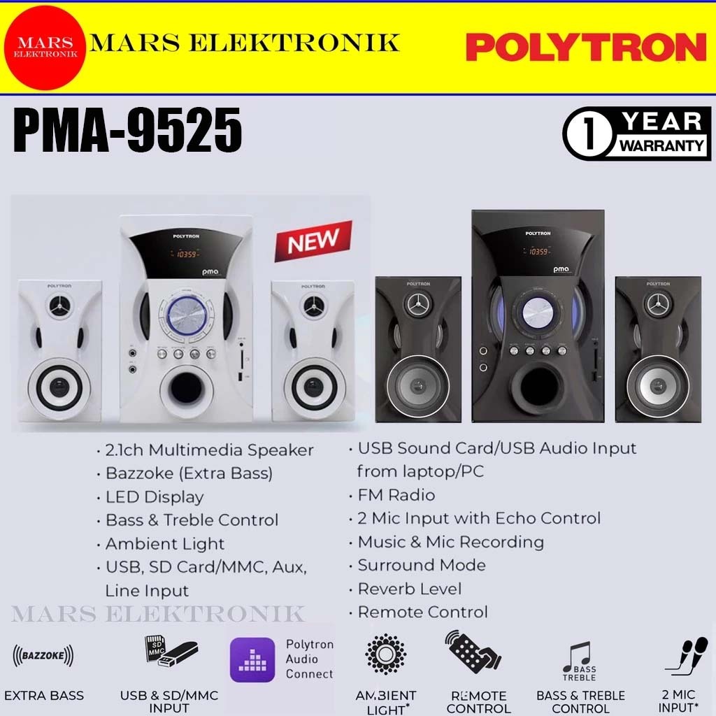 SPEAKER POLYTRON PMA-9525 - MULTIMEDIA BLUETOOTH - PMA 9525 - POLYTRON SPEAKER - READY
