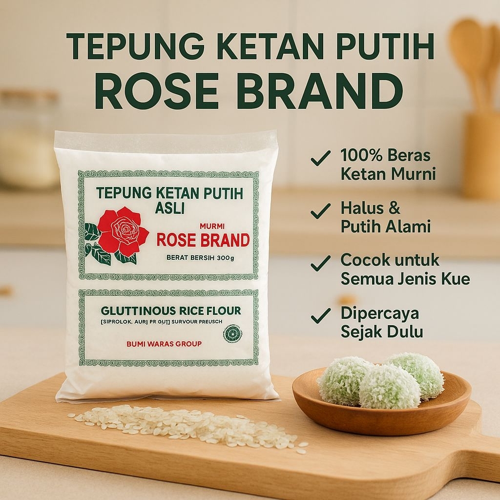 

Rose Brand Tepung Ketan Putih Asli 500gr | Glutinous Rice Flour Berkualitas