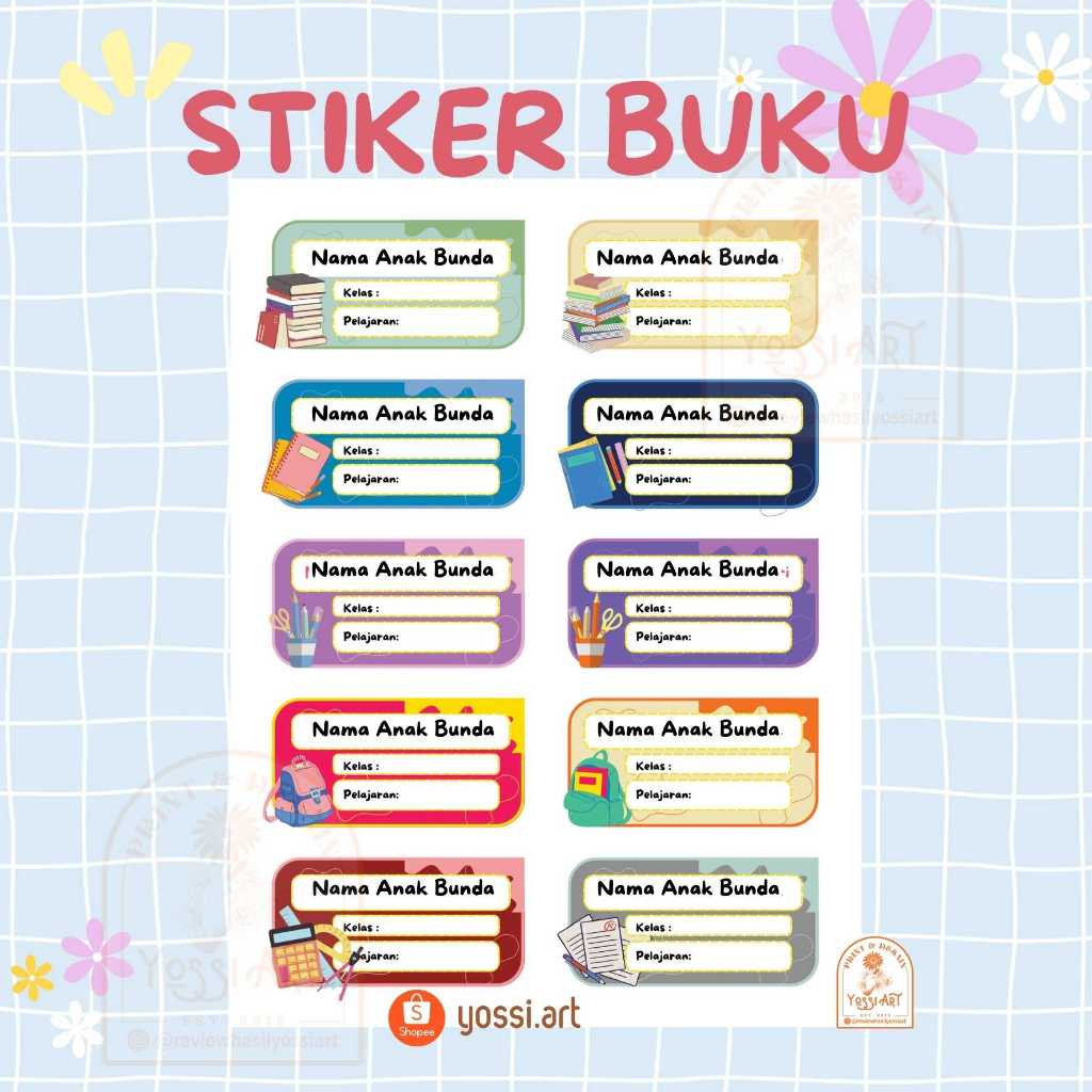 

STIKER BUKU ANAK ANAK / LABEL BUKU ANAK / CUSTOM STIKER ANAK