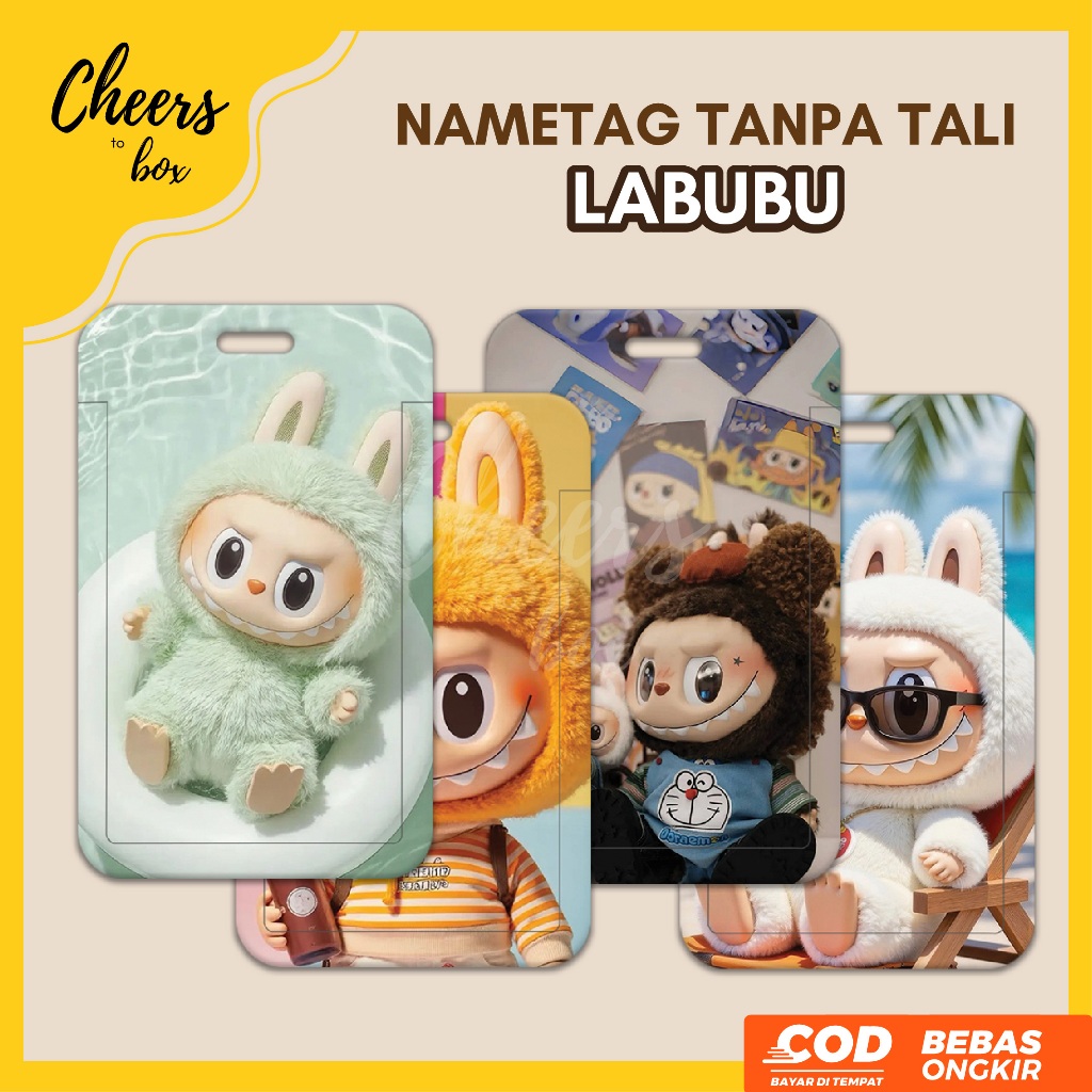 

(N009) LABUBU ID Card Holder / Nametag Tanpa Tali Lanyard Muat 2 Kartu
