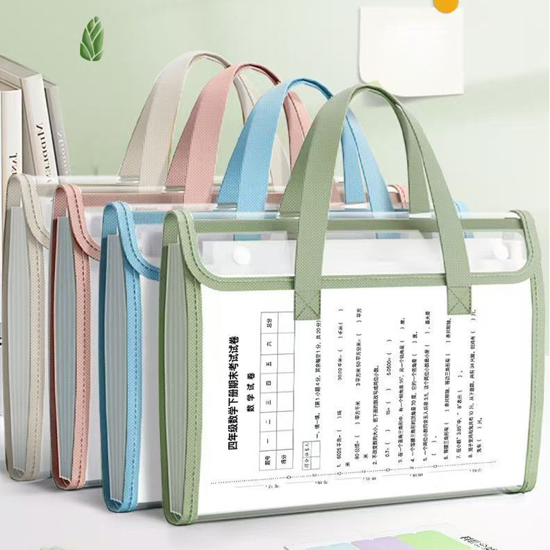 

Transparent A4/Folio Document Bag - 13-Pocket Anti-Water File Folder, Multi-Layer Document Organizer for Papers & Files