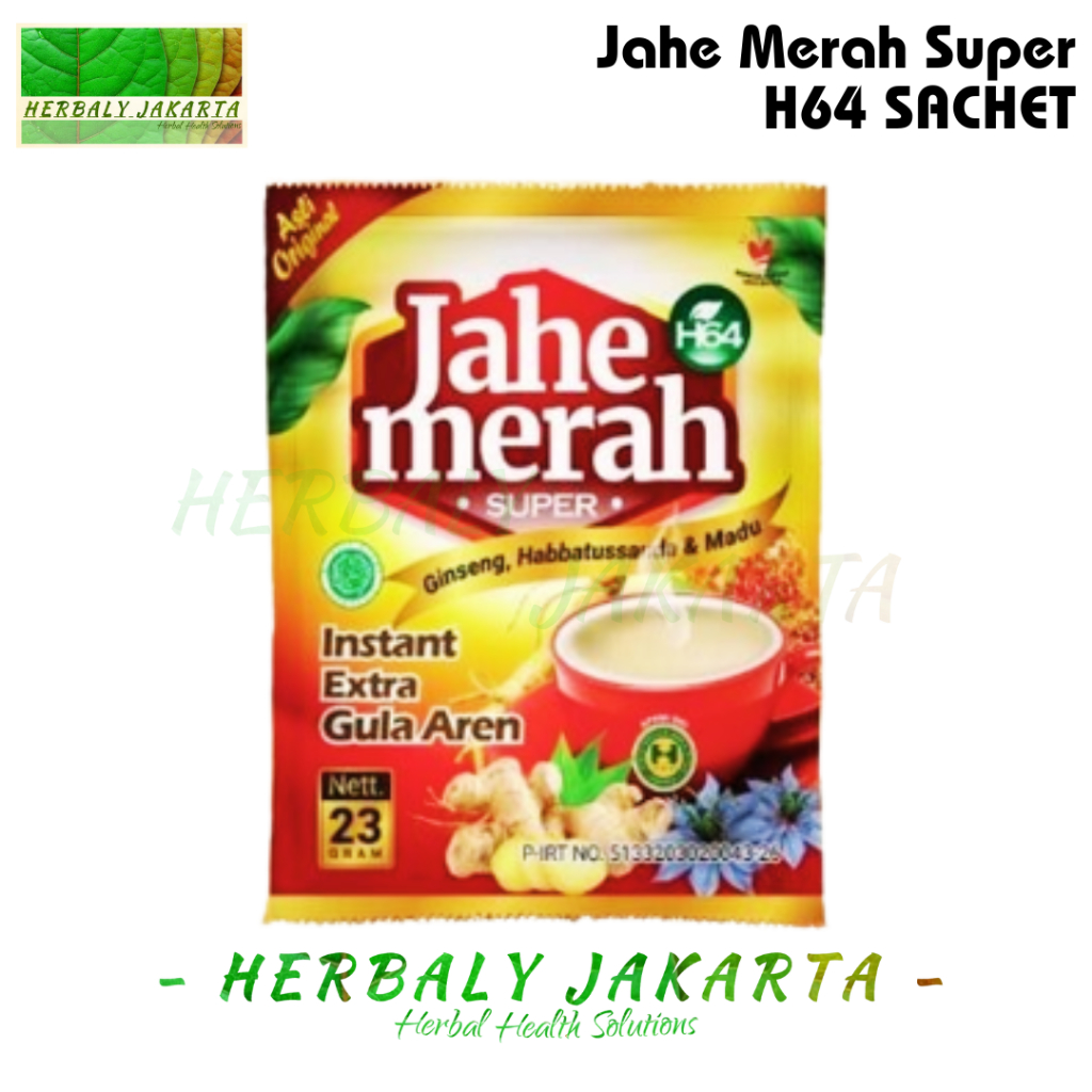 

H64 Jahe Merah Super Bubuk Kemasan Sachet Membantu Merdakan Pegal Linu Sering Kesemutan Asam Urat