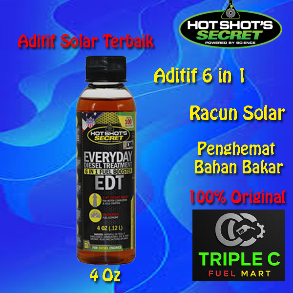 Hotshot Secret HSS EDT aditif Solar Diesel racun solar Cetane Booster - 4oz Aditif Solar Terbaik Ter
