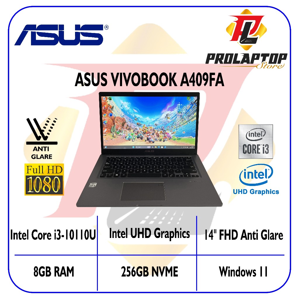 Asus VivoBook A409FA Intel Core i3-10110U RAM 8GB SSD NVME 256GB