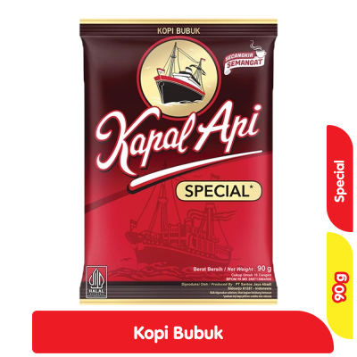 

Kopi Bubuk Kapal Api Special Kemasan 90gr