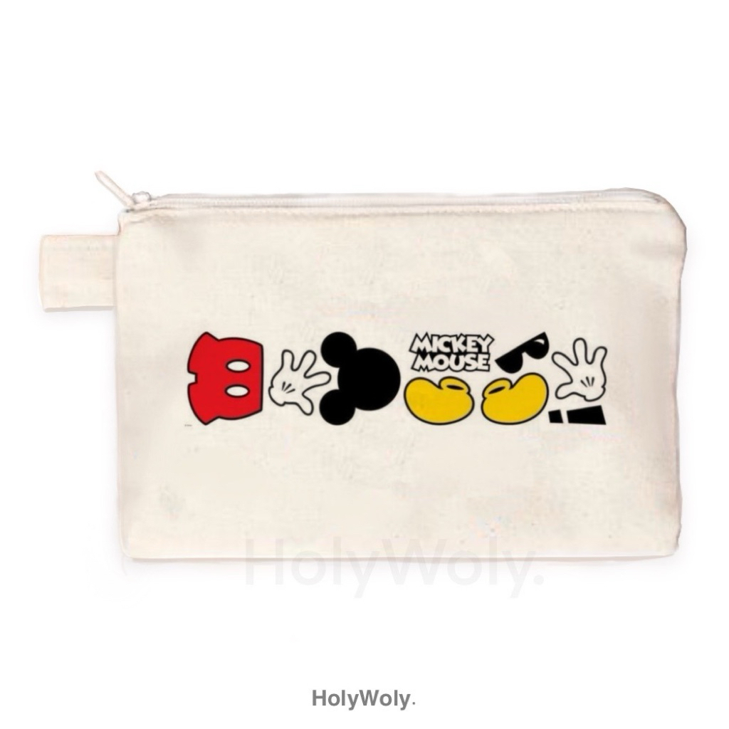 HW POUCH PENCIL MOTIF MICKEY MOUSE DISNEY / POUCH CANVAS MAKEUP