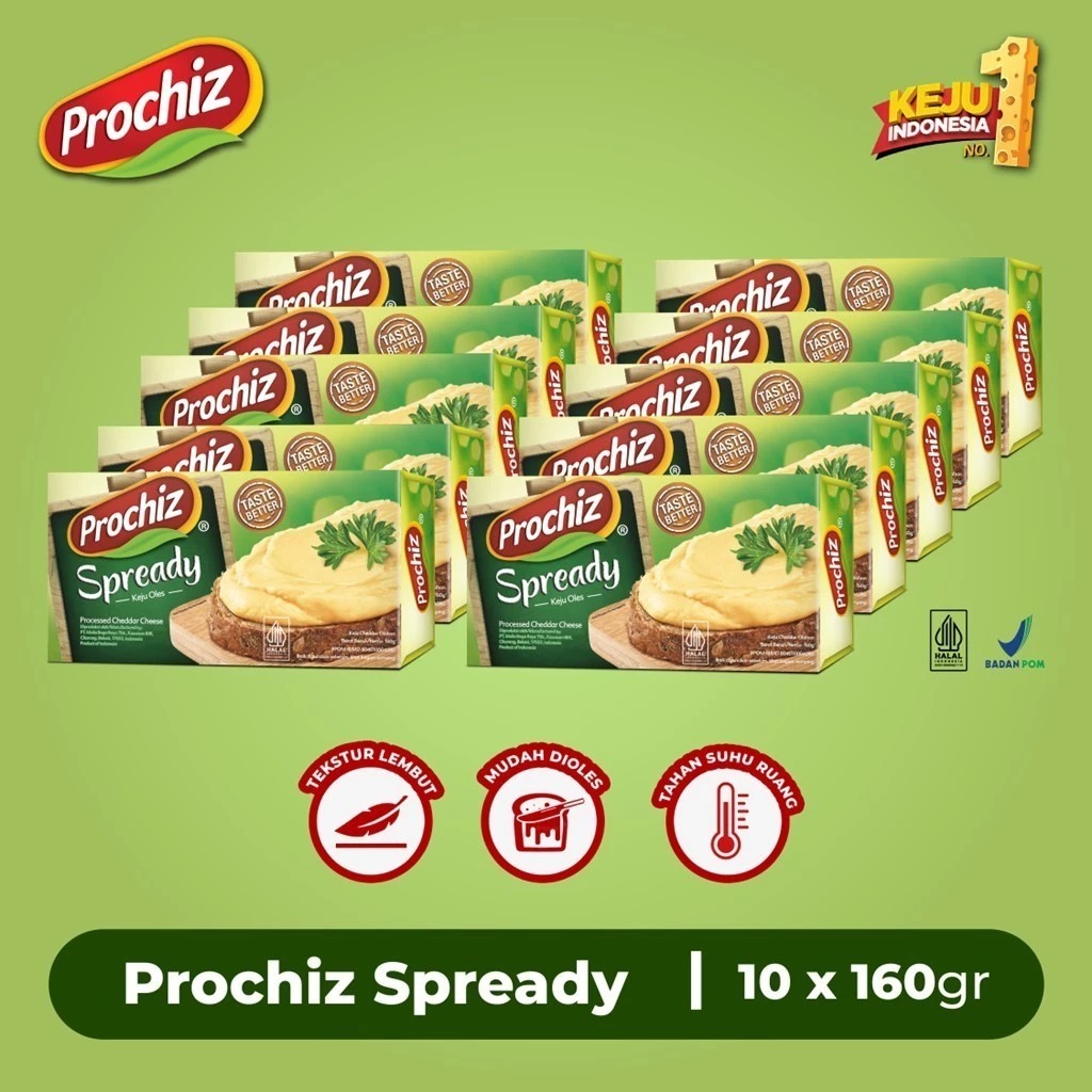 

[Spready Paket 10pc] PROCHIZ SPREADY Keju Oles 160 gr x 10