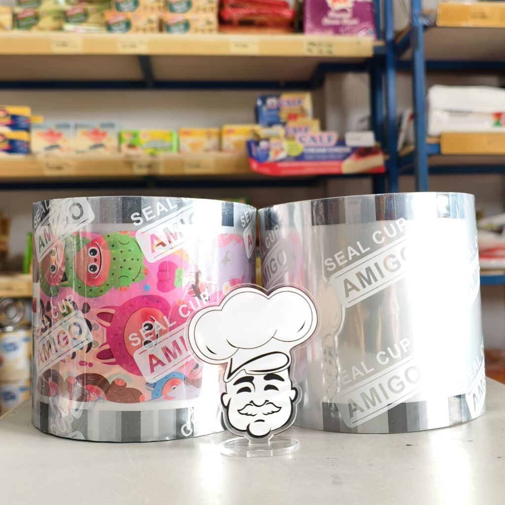 Plastik Lid Sealer / Tutup Gelas / Cup Sealer 1300 Pcs / Cup Sealer Bening / Cup Sealer Motif