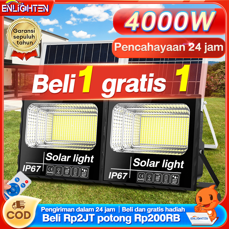 Sh3- Garansi 10 Tahun Lampu Tenaga Surya Outdoor Lampu Sorot Emergency Led Super Terang 4000 Watt
