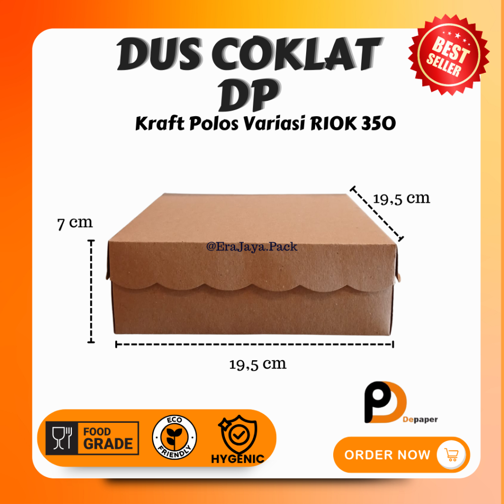 

[Min 30pcs] Dus Coklat Polos Kraft Kardus Makanan Variasi R10K 350 Dp Tebal Non Laminasi