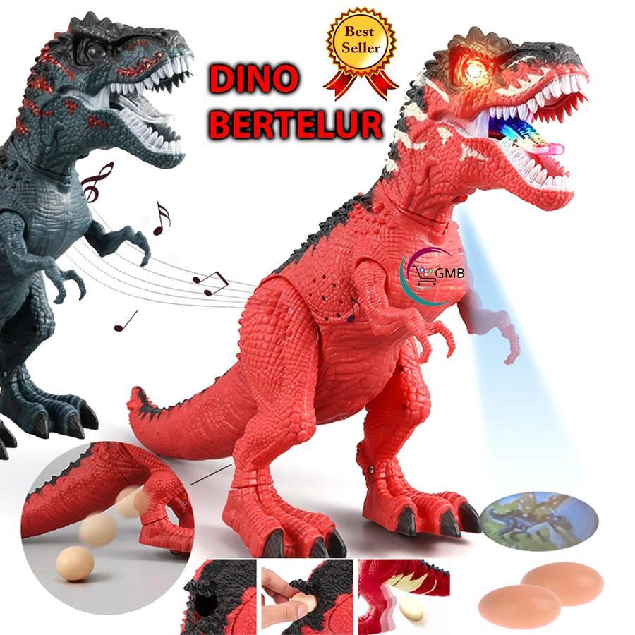 MAINAN ANAK ROBOT DINOSAURUS TIREX BERTELUR JALAN GERAK SUARA LAMPU DINO VALLEY NY030B  / ROBOT DINO